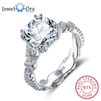 

Engagement Ring 10mm 3.5 CT Hearts Arrows CZ 925 Sterling Silver Rings For Women Best Gift for Girlfriend(JewelOra RI102327)