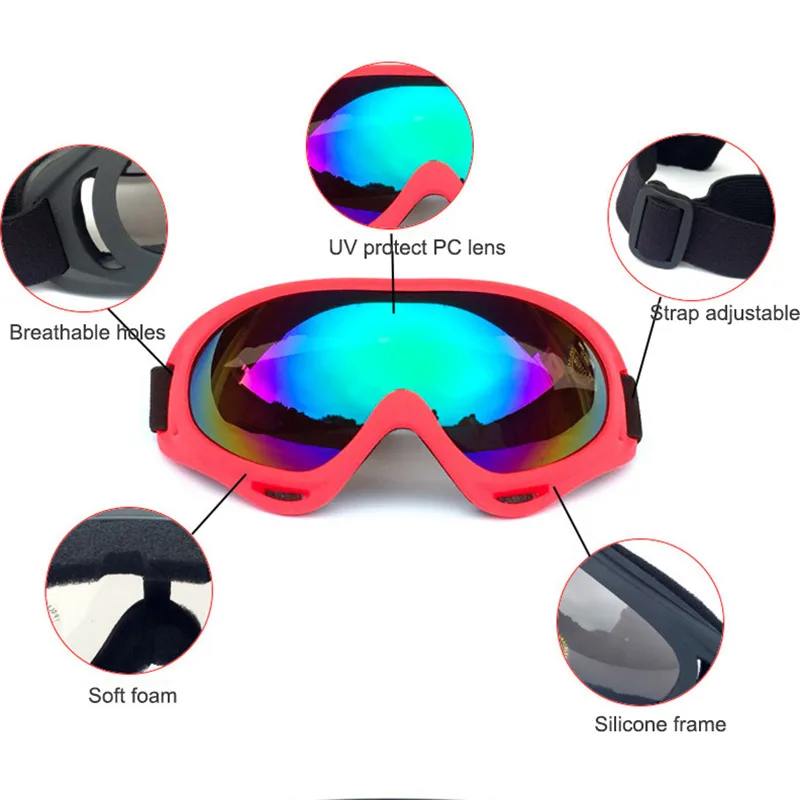 Kids Professional Winter Ski Goggles Ski Snowboard Goggles Sunglasses Eyewear Anti-UV400 Sports Equipment for Children Men Women 4