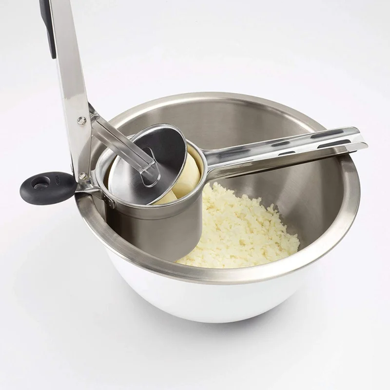 

Stainless Steel Pusher / Potato Masher With Broad Mashing Plate For Smooth Mashed Potatoes Fruit Vegetable Tools Press Crusher