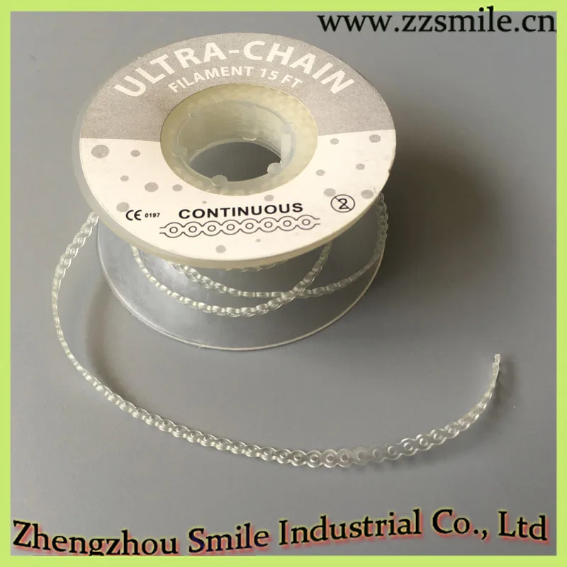 

High Strength Dental Orthodontic Elastic Ultra Power Chains Long / Short / Continuous Size Tranparent Color