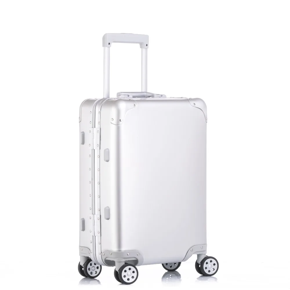 

100% Aluminum 20'24'26'29'inch Men Rolling Luggage Trolley Solid Women Boarding Case Carry On Suitcase