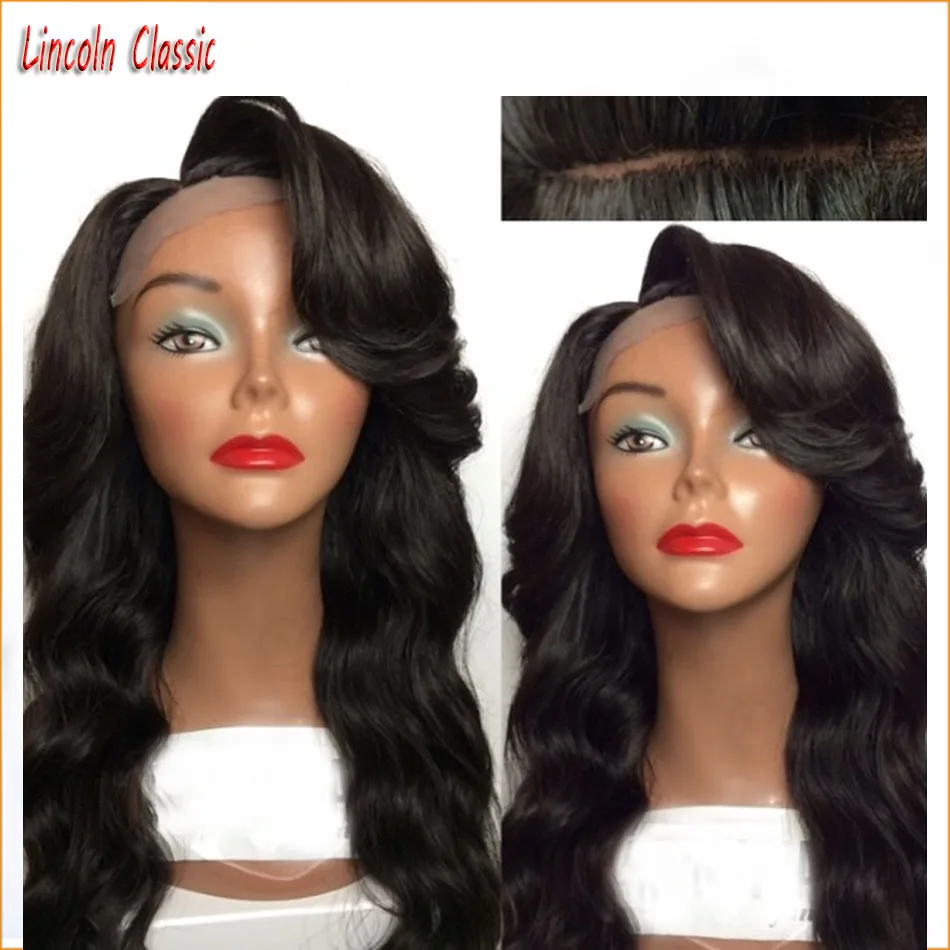 

Glueless Front Lace Wigs amazing Body Wave Human Hair Lace Front Wig Best Malaysian Virgin Hair Wigs With Bangs For Black Women