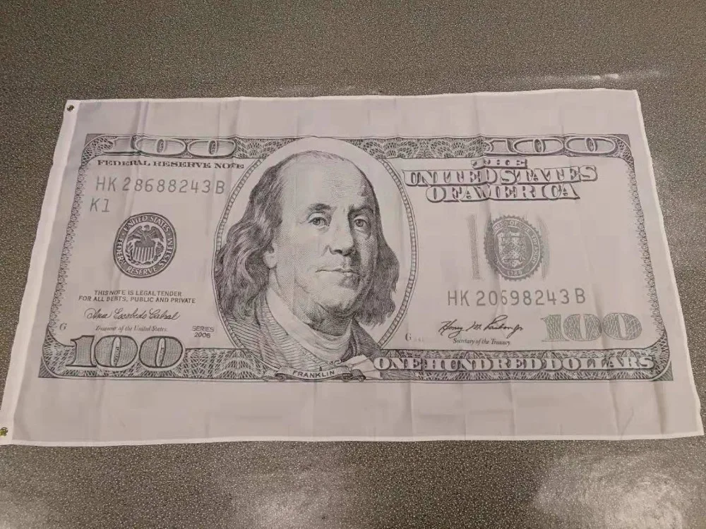 Johnin 90X150Cm $100 Us Dollar Bandiera