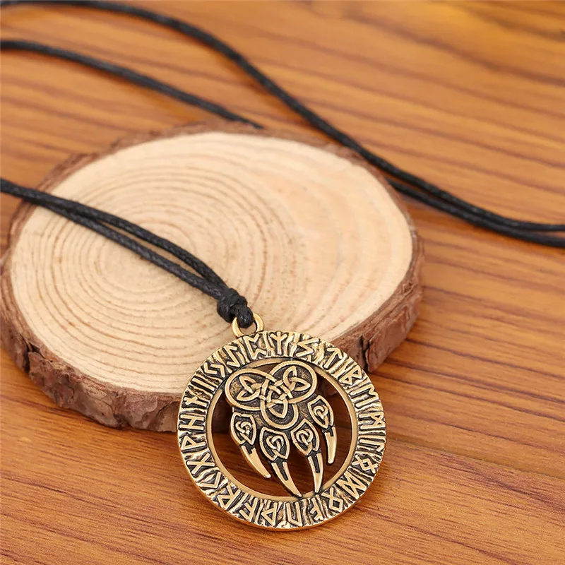 Skyrim Viking, славянский Регулируемый кулон, ожерелье, символ бога, Warding Veles, Медвежья Лапа с счастливым узлом, талисман, амулет, ювелирное изделие, подарок