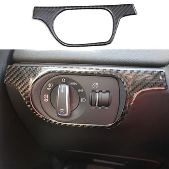 

100% Carbon Fiber Head Light Switch Control Frame Trim Cover For Audi Q3 15-2017