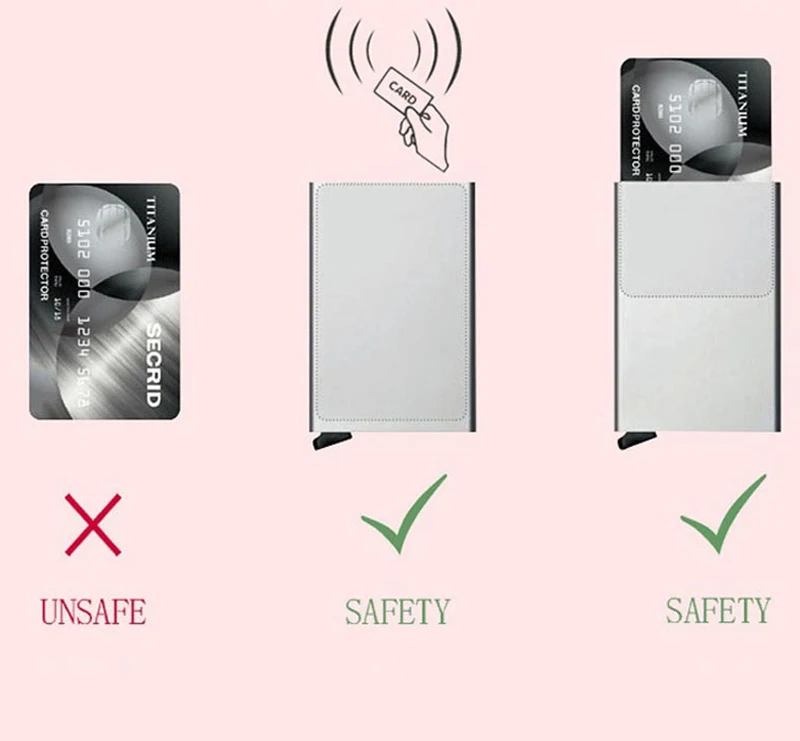 Мужской кожаный металлический кошелек Анти Rfid id держатель для карт Чехол Мужской кошелек для монет женский мини карбоновый кредитный держатель для карт на молнии