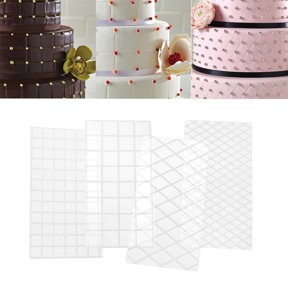 

4Pcs/Set 2018 New Transparent Plastic Fondant Cutter Cake Mold Fondant Mold Decorating Tools Sugarcraft Bakeware Dessert Tool