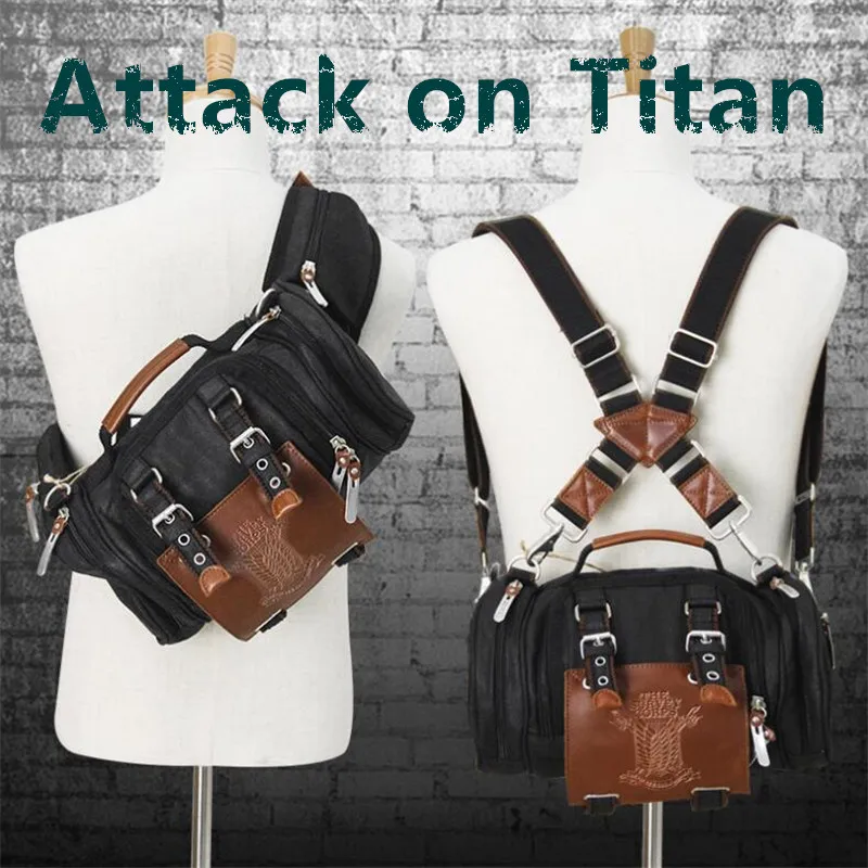 Kopen Hot Japan Anime Aanval op Titan Rugzak Cosplay Scout Regiment Jiyuu geen Tsubasa Messenger Bag Canvas Handtas Student Fancy Gift