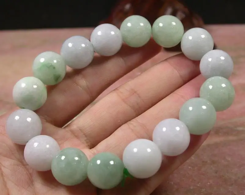 

002014 Certified Green 100% Natural A JADE JADEITE Bead (A0427) Bracelet