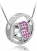 Collier avec pendentif rond en forme de cœur pour femmes, bijou classique à la mode, ajouré, avec strass, livraison directe, qualité promotionnelle, AAAAA + ► Photo 3/6