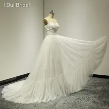Милые кружевные свадебные платья реальная картинка настоящая фотография изысканный плиссированный изготовленный на заказ элегантный дизайн ELS-006