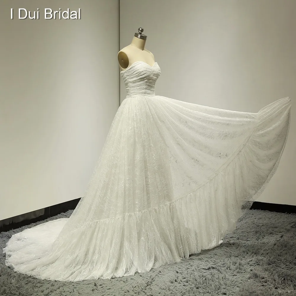 

Sweetheart Lace Wedding Dresses Real Picture Real Photo Exquisite Pleated Factory Custom Made Elegant Design ELS-006