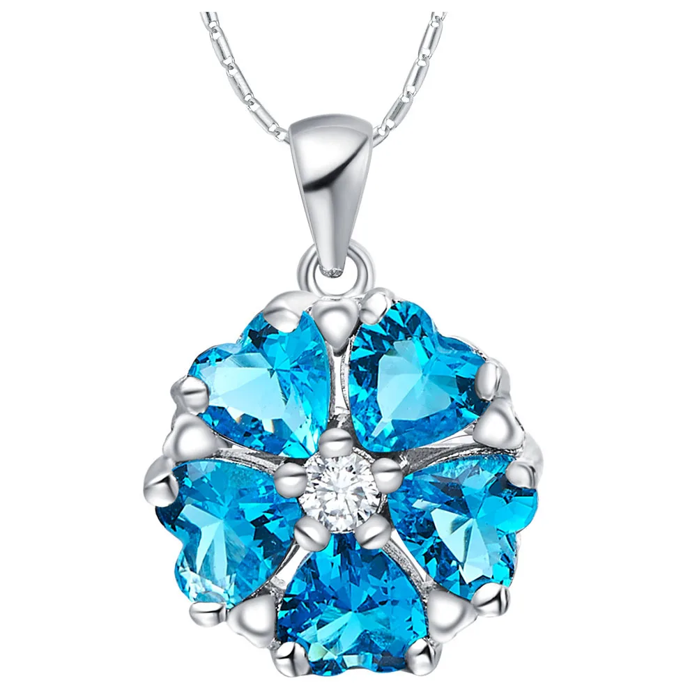 Handmade Crystal Pendant Necklace Sterling Silver Vintage for Women