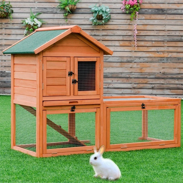 granizo seriamente adoptar Jaulas de pollo de conejo de madera al aire libre con bandeja pequeña jaula  de hámster de conejo para mascotas PS6836 _ - AliExpress Mobile