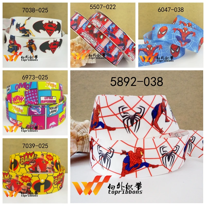 

Free shipping 50 yard per size hero ribbon printed grosgrain ribbon 7038