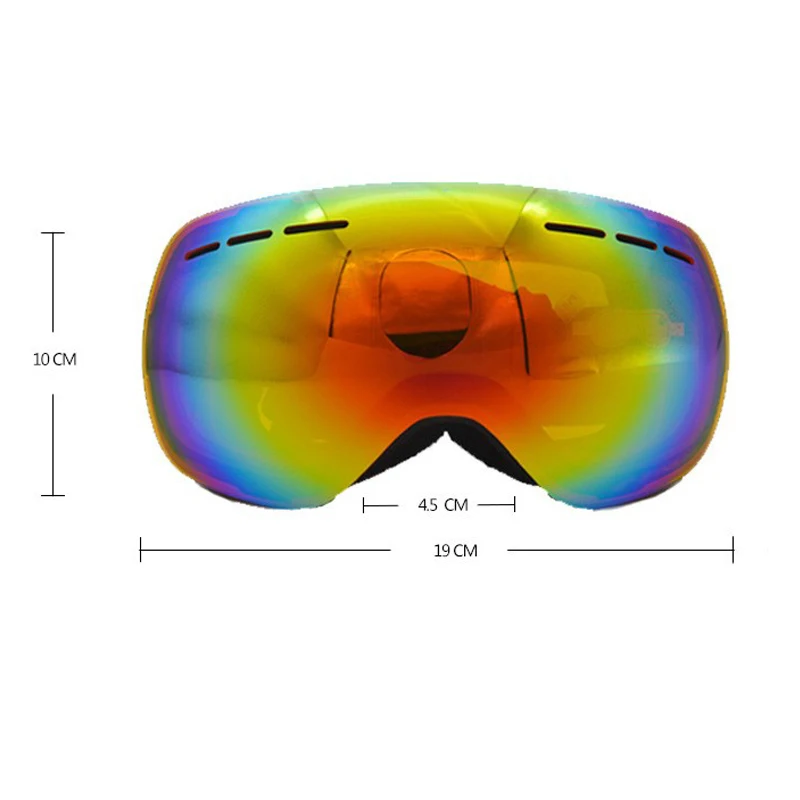 Сферические Лыжные Сноуборд очки двухслойные линзы лыжные очки маска для мужчин и женщин Анти-Туман UV400 очки Skibril
