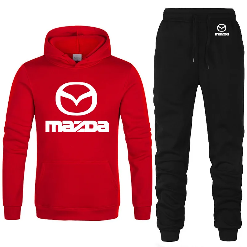 Толстовки мужские для автомобилей Mazda с логотипом, унисекс, толстовка, модная мужская толстовка с капюшоном в стиле хип-хоп harajuku, повседневные флисовые толстовки, штаны, костюм из 2 предметов - Цвет: 807