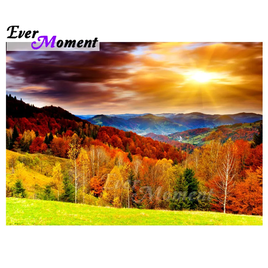 

Ever Moment Diamond Painting Trees Mountain Sunshine 5D DIY Full Square Diamond Embroidery Cross Stitch Wall Decoration 3F1440