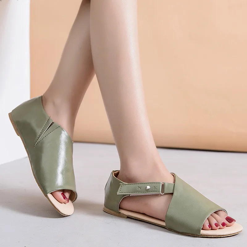 Женские повседневные сандалии с пряжкой на ремешке Zapatos De Mujer Однотонная обувь