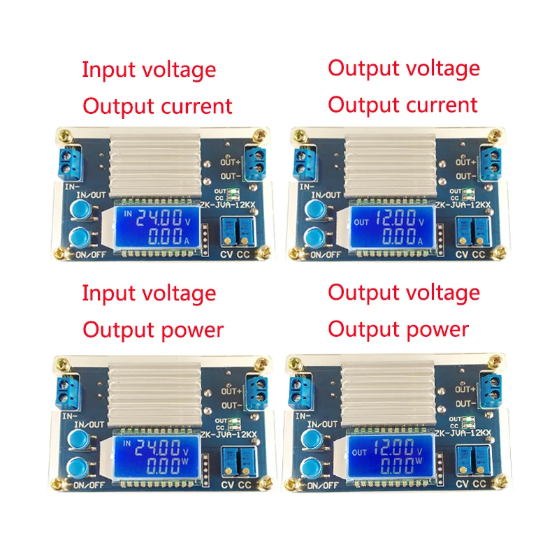 Высокое качество DC CC CV понижающий преобразователь понижающий модуль питания 5,3-32 В до 1,2-32 в 12A/160 Вт ЖК-дисплей напряжения и тока