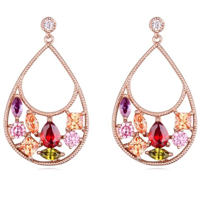 Bohemian Earrings Aaa Cubic Zirconia Teardrop Big For Women Bohemian Earrings Aaa Cubic Zirconia Teardrop Big For Women Ethnic Piercing Ear Dangle Chandelier