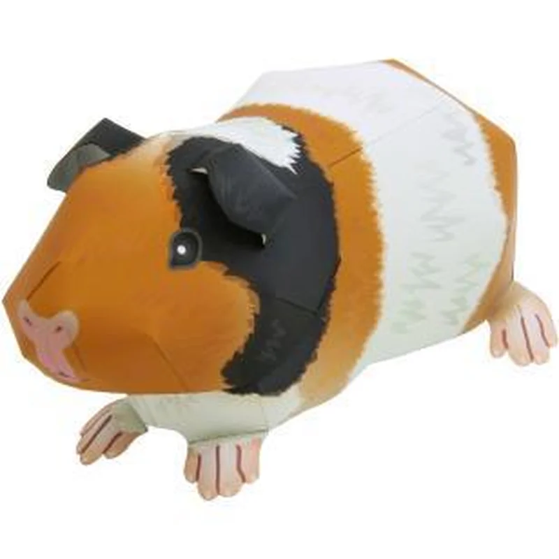 

Cute Guinea Pig Handmade Model 3D Paper Model Space Library Papercraft Cardboard House for Children Paper Toys