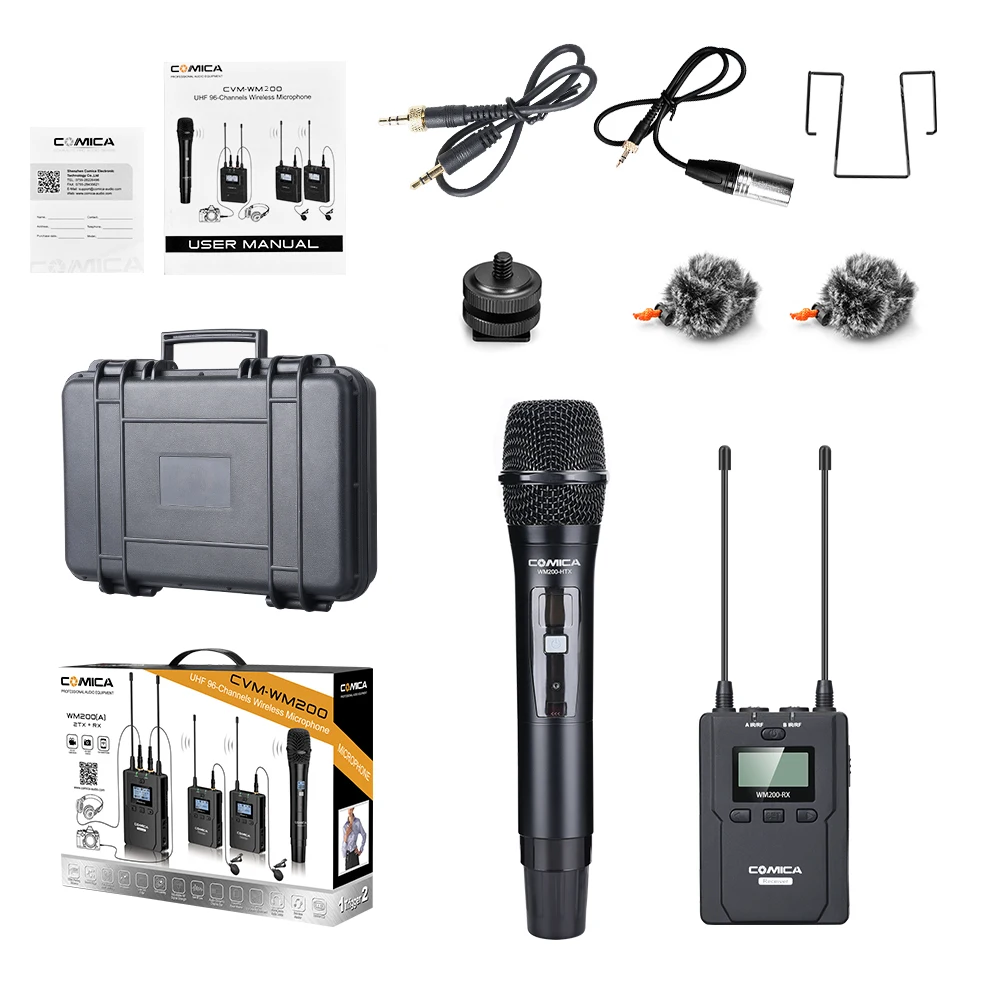 

Comica CVM-WM200(D) 96-Channel Full Metal UHF Professional Wireless Handheld Microphone System for Canon Nikon Sony Camera