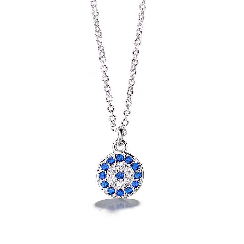 

Turkey Demon Eye Necklaces Short Blue Eyes Round Clavicle Chain Pendant Simple Sen Series Jewelry Gift