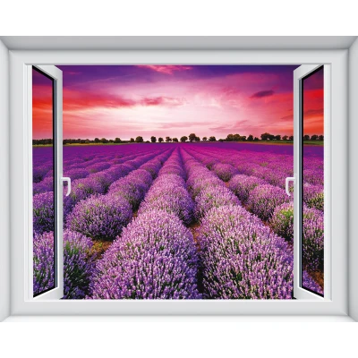  Creative 3 d simulation window stickers stickers of the head of a bed painting pastoral landscape f