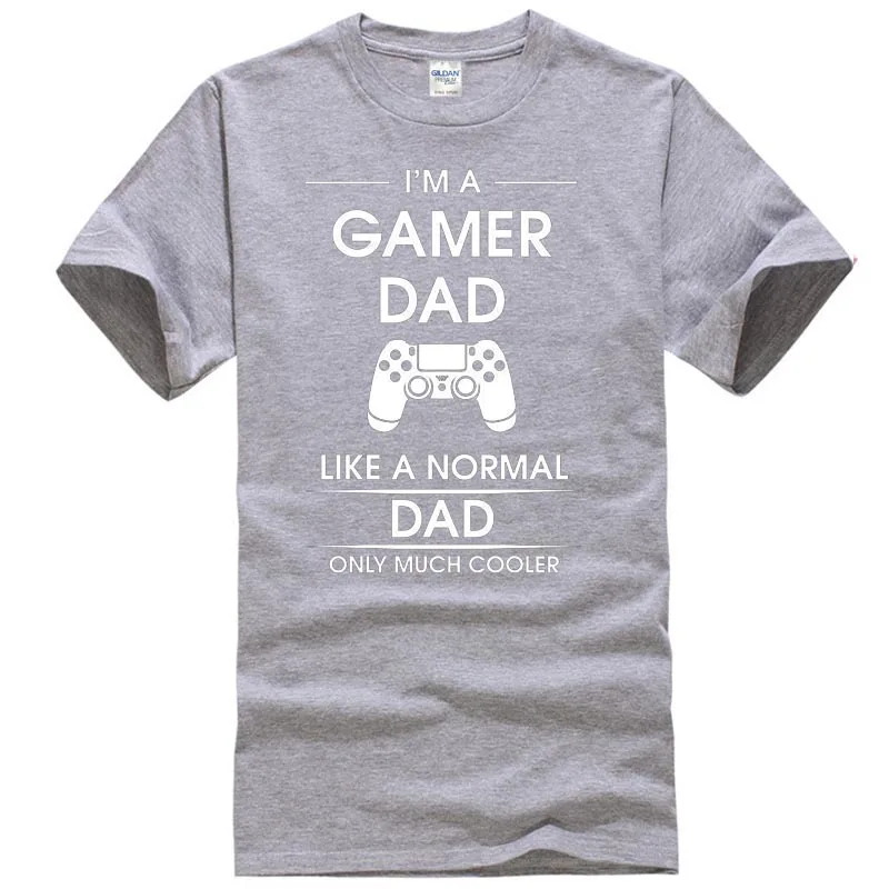 Топ Футболка I'm A Gamer Dad подарок для папы передовая война игры на консоли Мужская футболка - Цвет: Серый