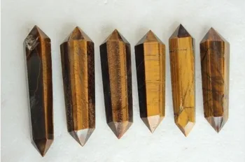 

Natural tiger's-eye quartz crystal wand