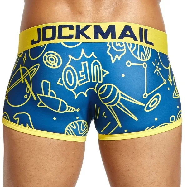 Бренд JOCKMAIL, мужские боксеры с принтом, сексуальное мужское нижнее белье, мужское нижнее белье, мужские трусы, шорты, u-образное Выпуклое нижнее белье