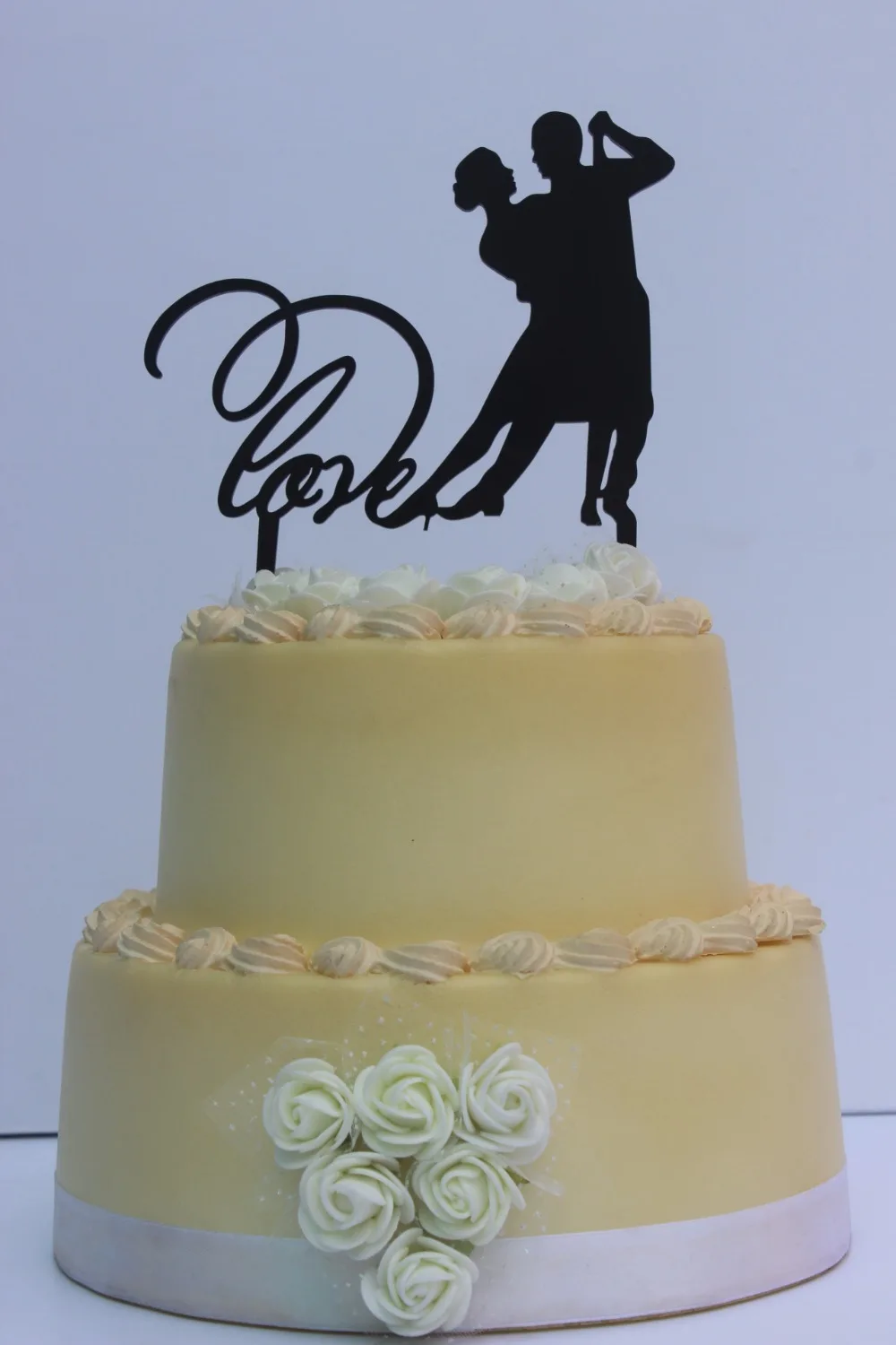 Tango Couple Silhouette Avec Cursive Love Pour Gateau De Mariage Partie Decorartion Aliexpress