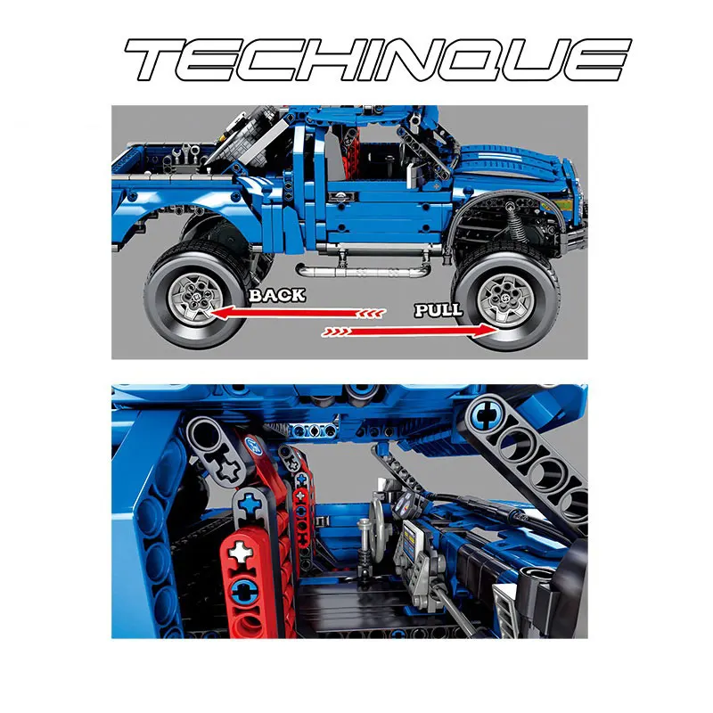 1288PCS Technic Off-Road Truck Compatible legoing Building Block Speed champions Pullback Car Brick Toy for Children kids Gifts 1288PCS Technic Off-Road Truck Compatible legoing Building Block Speed champions Pullback Car Brick Toy for Children kids Gifts