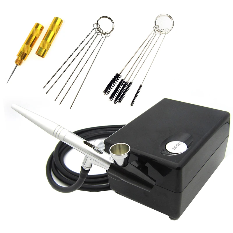 

Mini AirBrush Compressor Set Nail Art Cake 12v Air Brush Gun 0.4mm Needle Tattoo Art Body Paint,Airbrush Kit With Cleaner Kit