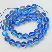 Синий Радужный кварц круглый 8 мм 10 мм для DIY ювелирных изделий делая свободные бусины 14 дюймов FPPJ бусины натуральный драгоценный камень