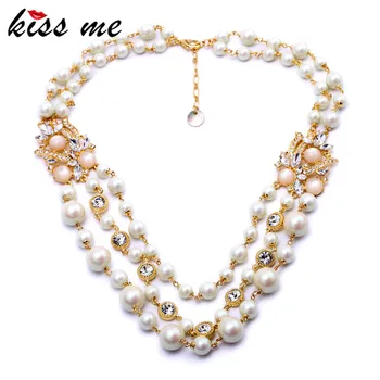 

Noble Luxury Multi Layer Simulated Pearls Necklace Fashion Jewelry Women Accessories Mothers Day Gifts