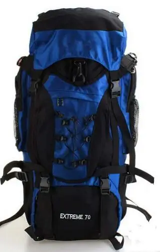 Мужской рюкзак 70L Профессиональный Большой рюкзак - Цвет: Синий