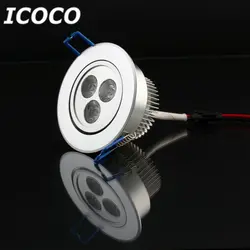 ICOCO 3 W AC85-265V теплый белый светодиодный Высокая прочность стеклянные потолочные лампы для дома Спальня быстрая сделка Лидер продаж