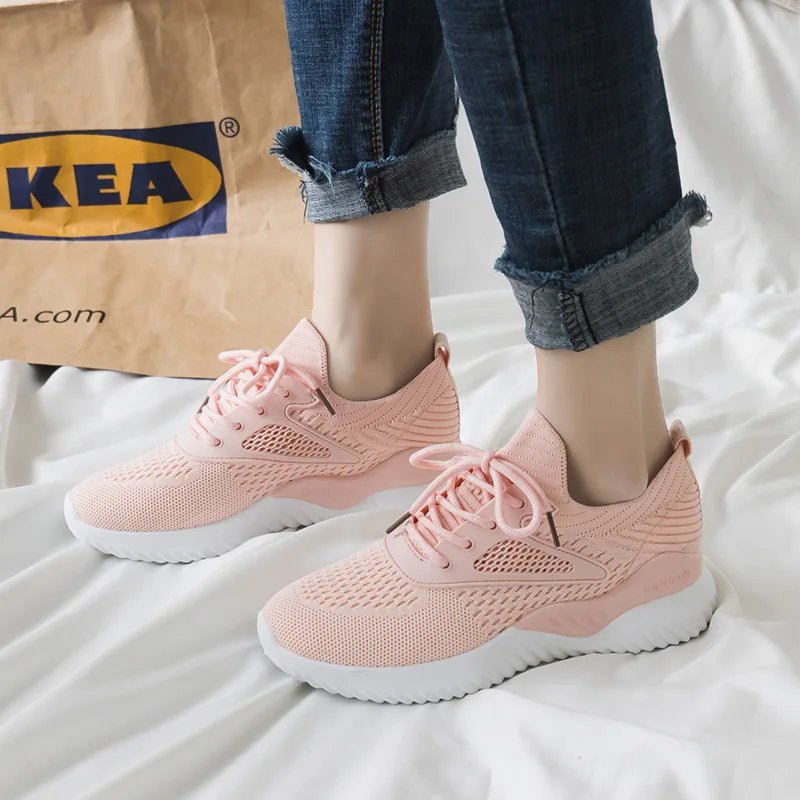 

2019 autumn new style new fashion simple solid color flat shoes women trend comfortable mesh breathable lightweight casual shoes