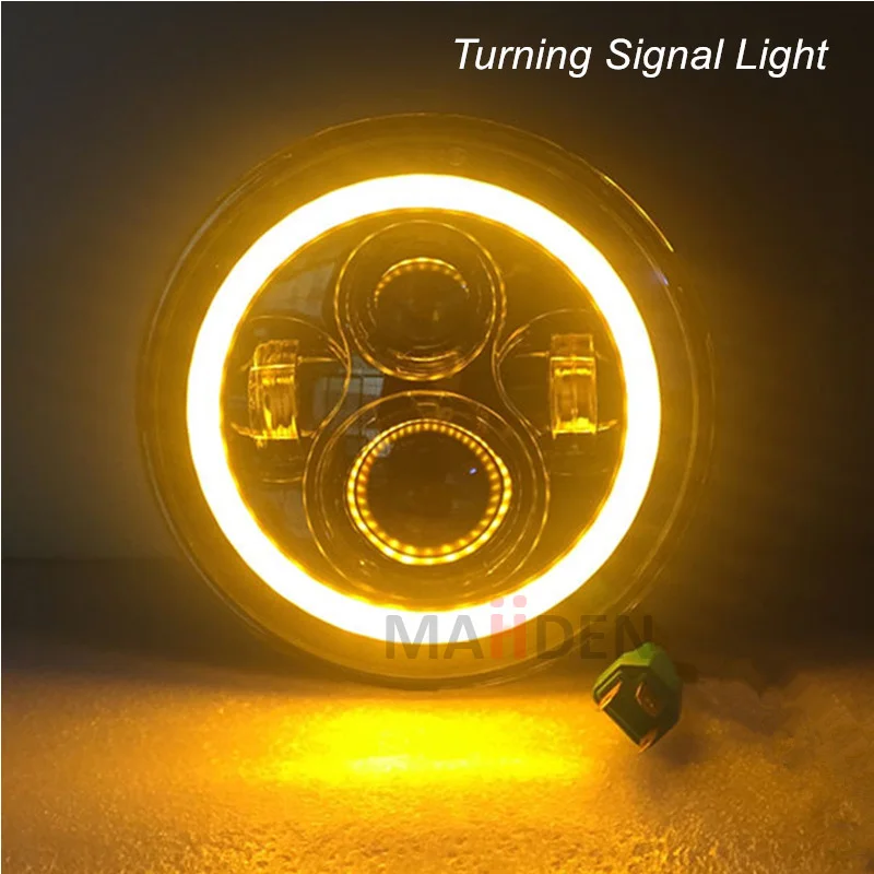1 пара 7 &quotLED Halo Angel Eye фары с адаптером H4 To H13 для ваз 2101 дюймовый круглый налобный