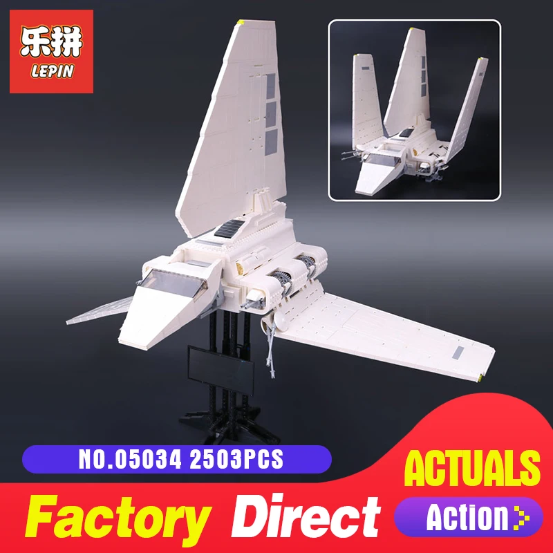 

Star Wars Lepin 05034 imperial shuttle Model Building Kits Blocks Compatible Children Toy For Boys DIY Bricks LegoINGlys 10212