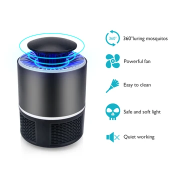 

USB Mosquito Killer Lamp Nano Wave Anti Mosquito LED Trap Lamp 360degre Lure Trap Mute Night Light Fly Bug Zapper Dropshipping