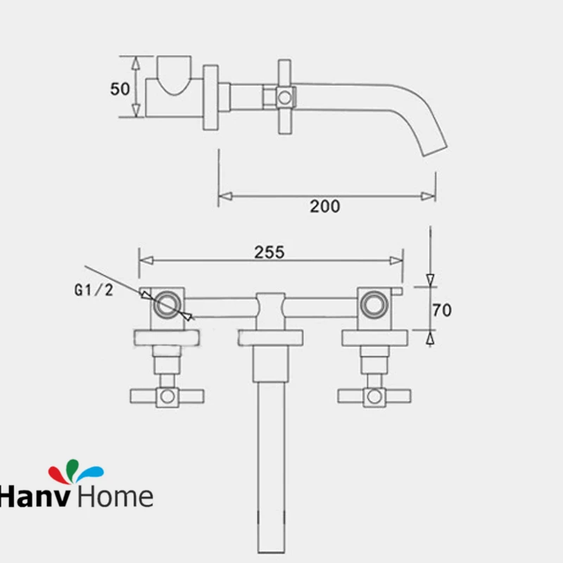 AODEYI ванная комната латунь хромированная отделка двойной клапан смеситель кран