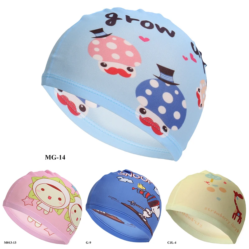 Buy Swimming Caps Elastic Lovely Kids Cartoon Fabric
