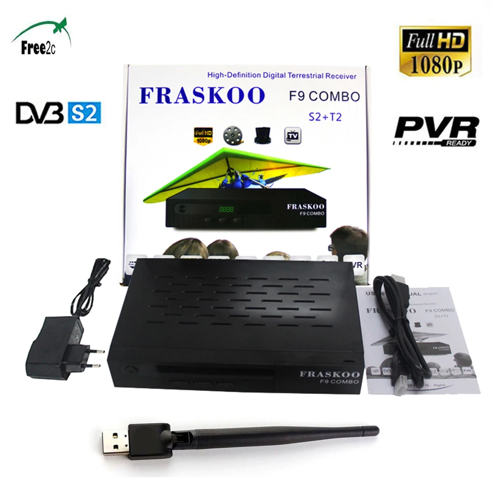 FRASKOO F9 COMBO DVB S2 DVB T2 Satellite font b Receiver b font WIFI 1080P Full