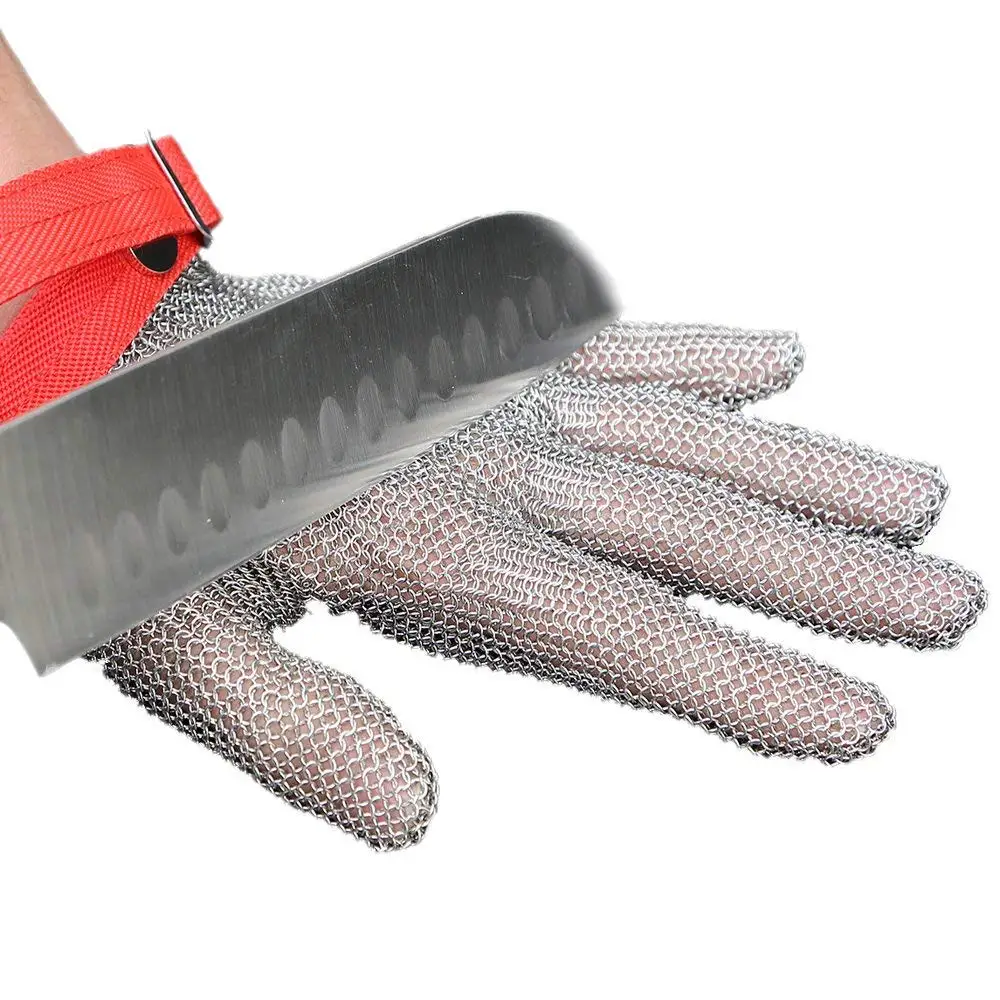  MOOL Durable and Comfortable Protective Glove Stainless Steel Mesh Cutting Resistant Chain Mail Cha - 32912099769