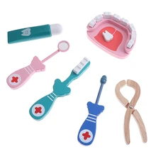 6 шт./компл. развивающие ролевые игры Деревянный Детский Набор доктора игрушка "Медсестра" комплект Косплэй доктор инструменты для игры Toothbrsh паста для детей