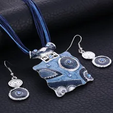 Набор ювелирных изделий в африканском стиле в стиле бохо, ожерелье с кристаллами и подвеской, набор свадебных ювелирных изделий для невесты, эмалированные ювелирные наборы