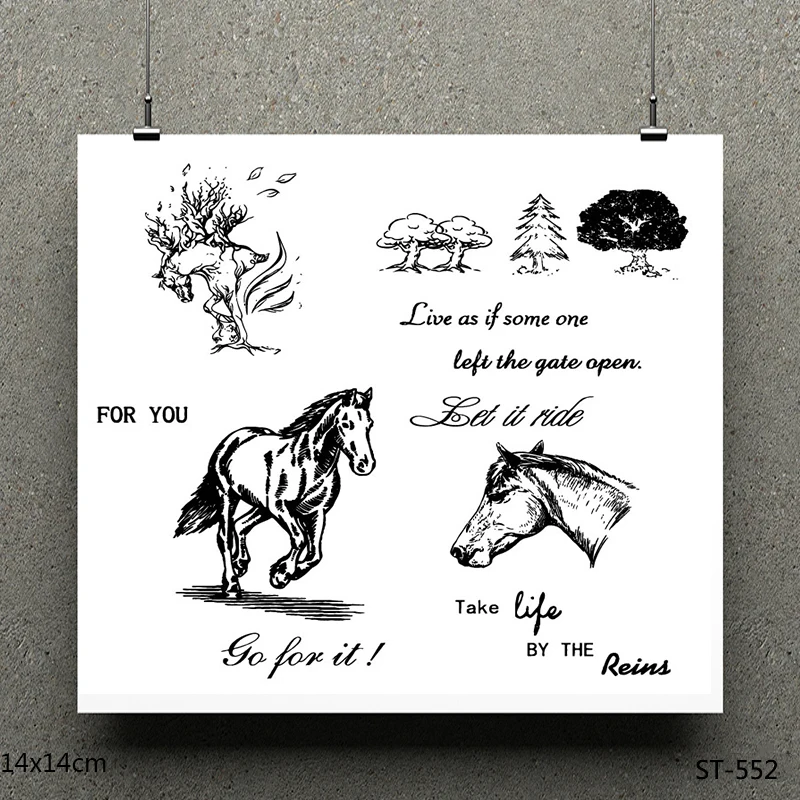 

ZhuoAng horse design stamp / scrapbook rubber stamp / craft clear stamp card / seamless stamp